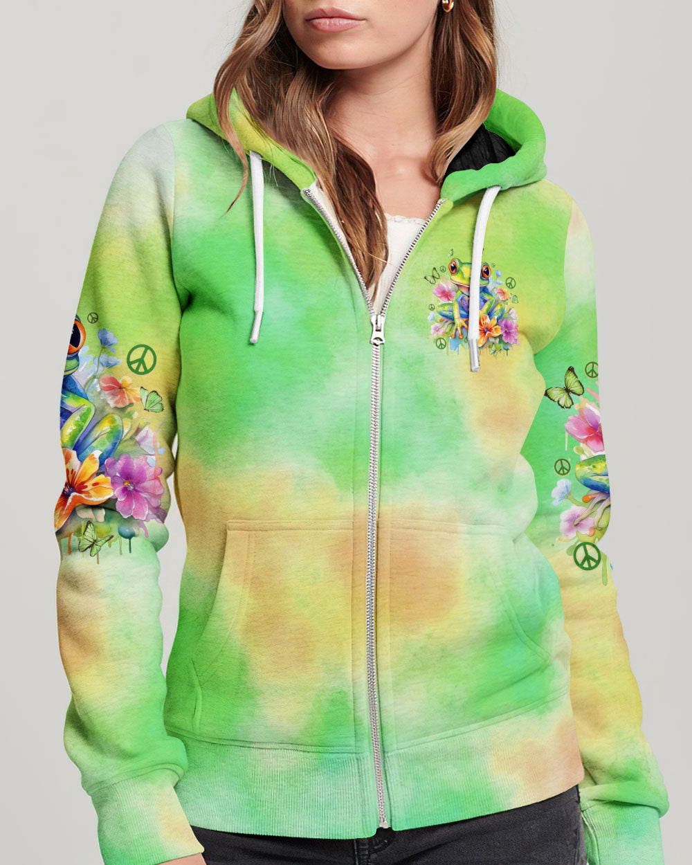 BE YOU THE WORLD WILL ADJUST FROG ALL OVER PRINT - TYTD0412234