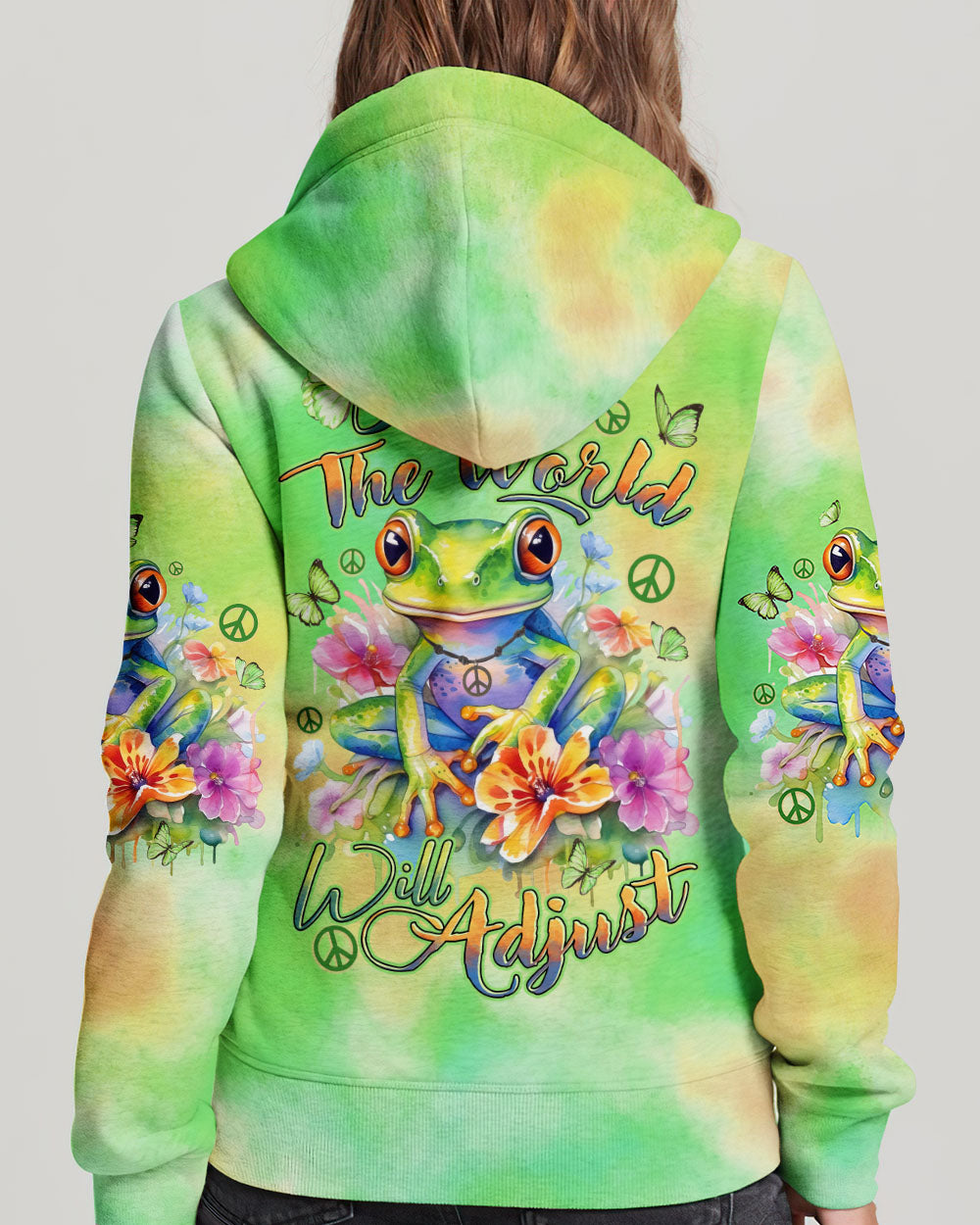 BE YOU THE WORLD WILL ADJUST FROG ALL OVER PRINT - TYTD0412234
