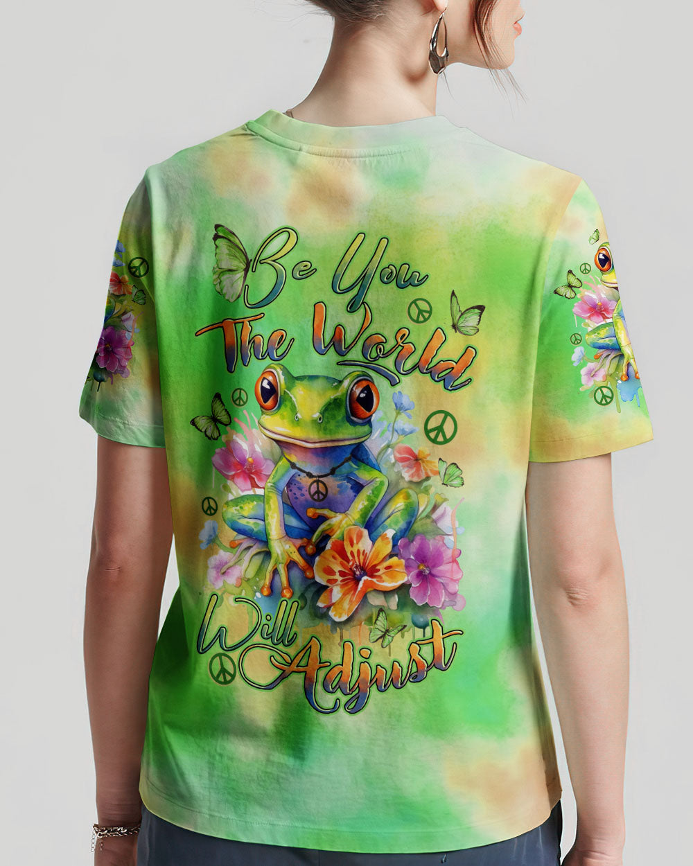 BE YOU THE WORLD WILL ADJUST FROG ALL OVER PRINT - TYTD0412234