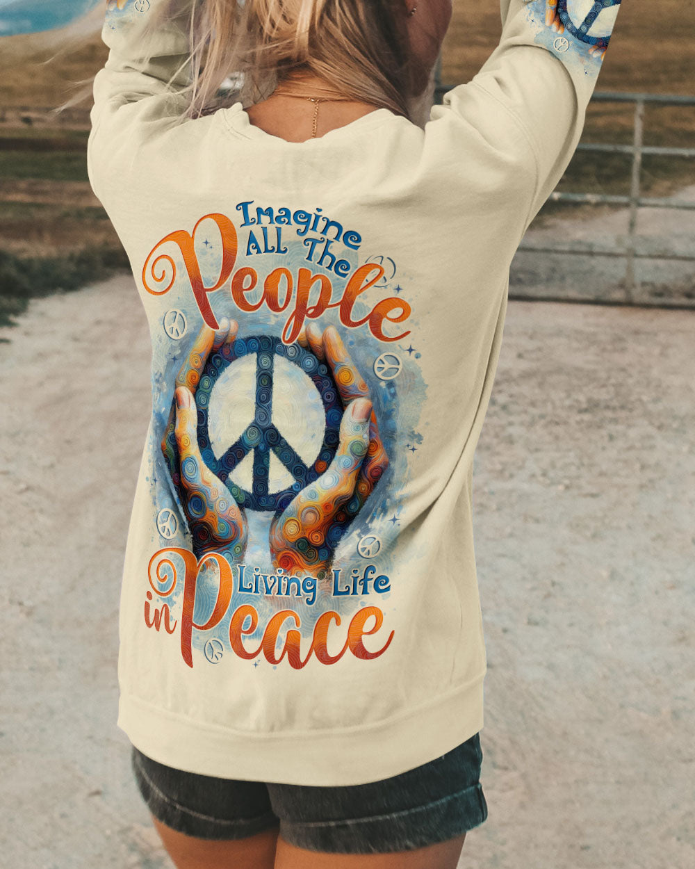 IMAGINE ALL THE PEOPLE LIVING LIFE IN PEACE ALL OVER PRINT - TYTD0506252