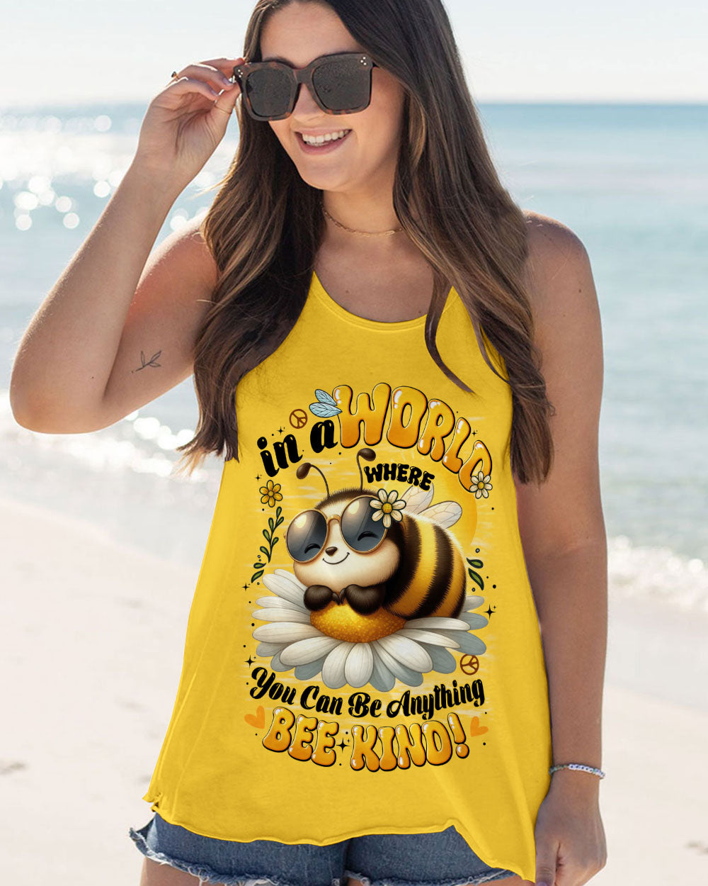 IN A WORLD WHERE YOU CAN BE ANYTHING BEE KIND ALL OVER PRINT - TYTD0606251