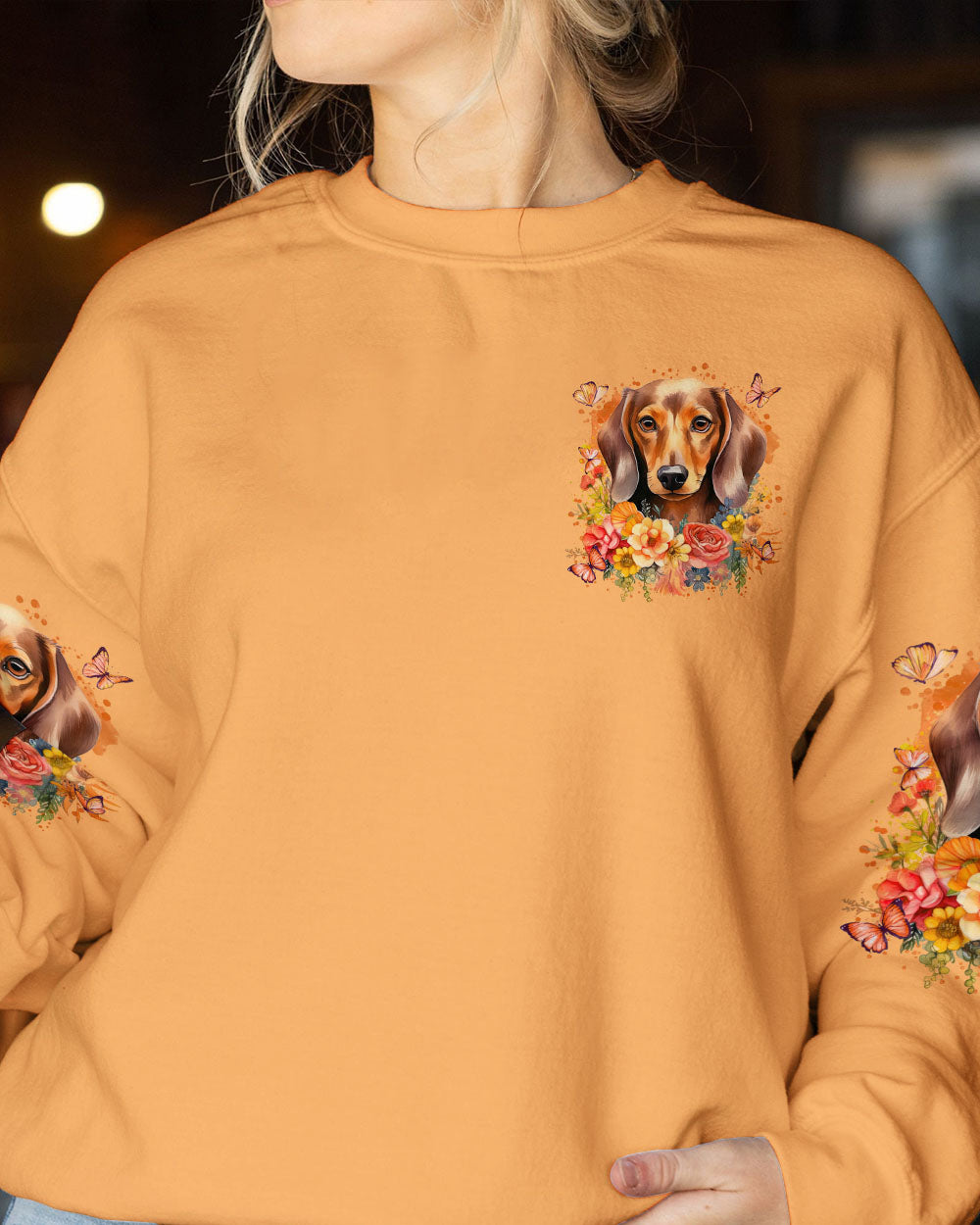 BE YOU THE WORLD WILL ADJUST DASCHUND ALL OVER PRINT - TYTD0612232