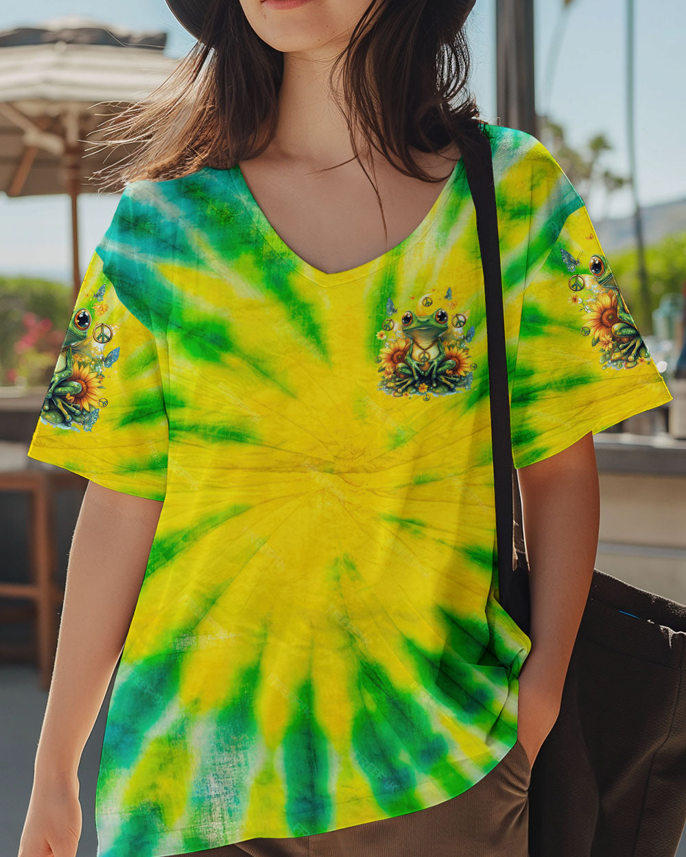 BE YOU THE WORLD WILL ADJUST FROG TIE DYE ALL OVER PRINT - TYTD0901251