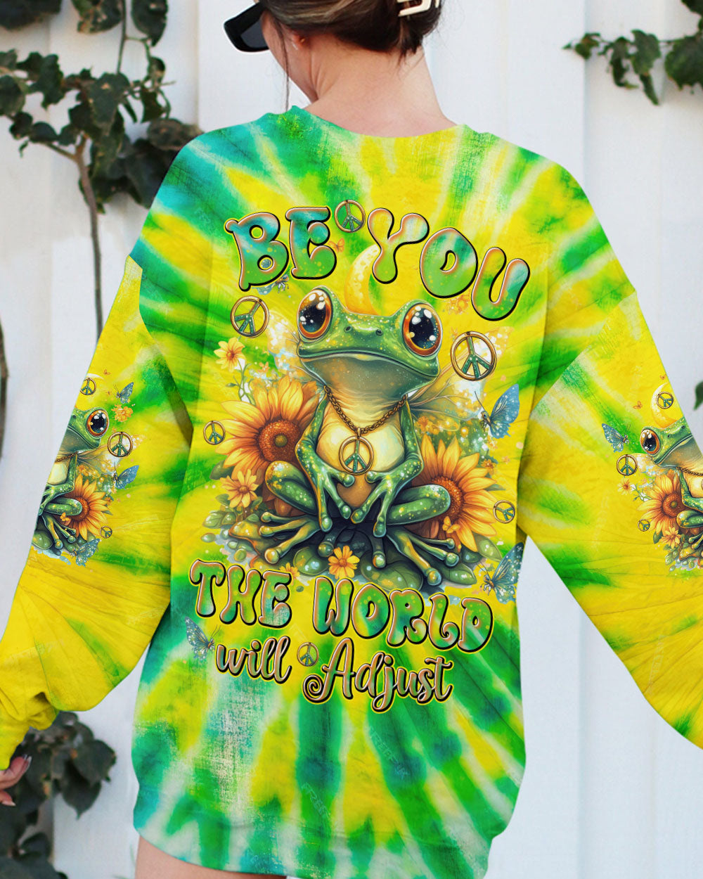 BE YOU THE WORLD WILL ADJUST FROG TIE DYE ALL OVER PRINT - TYTD0901251