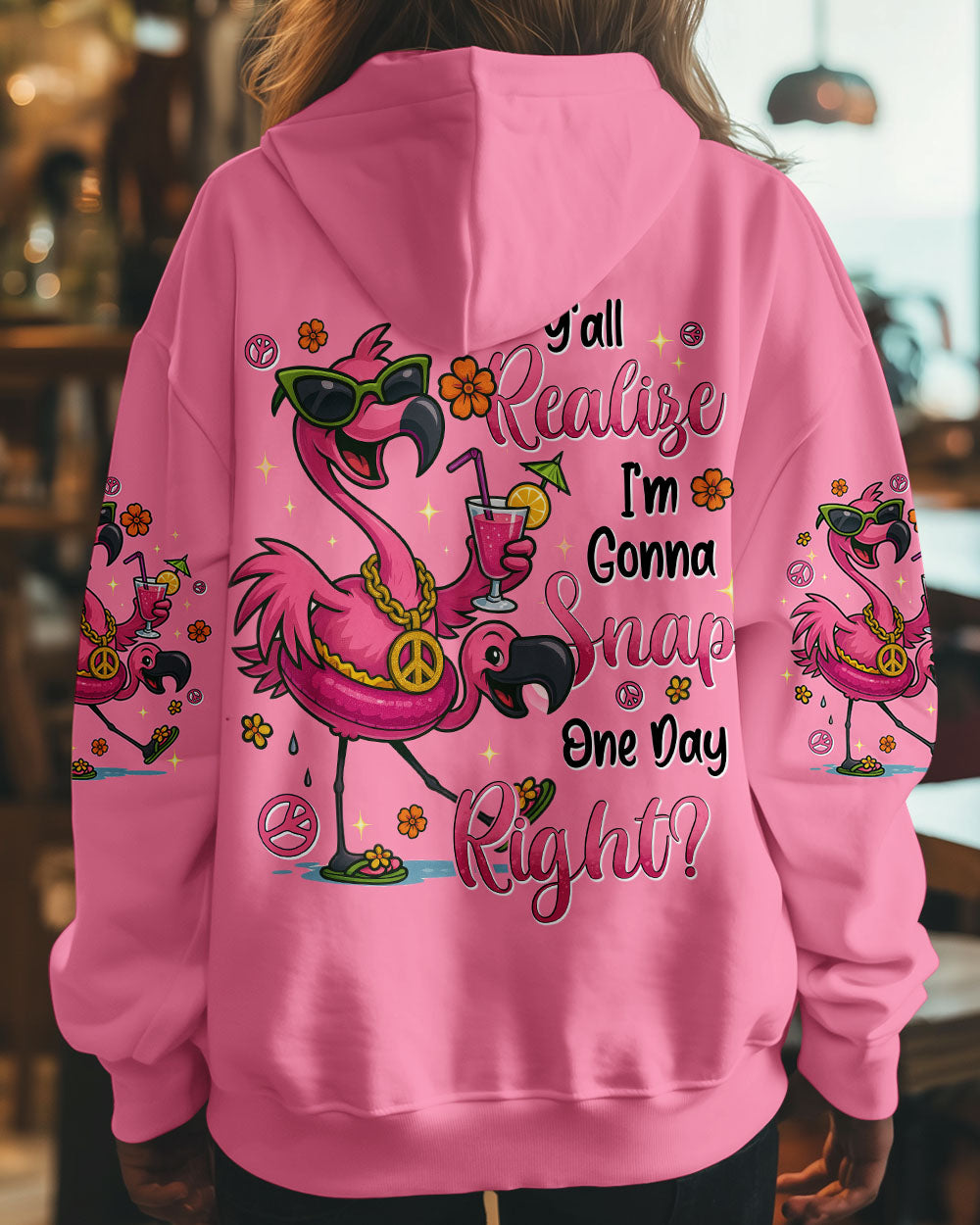 Y'ALL REALIZE I'M GONNA SNAP ONE DAY RIGHT FLAMINGO ALL OVER PRINT - TYTD1004253