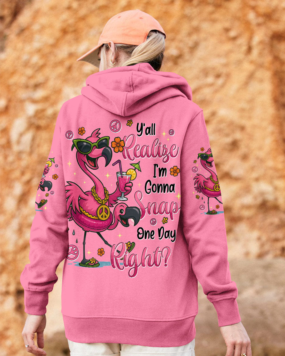 Y'ALL REALIZE I'M GONNA SNAP ONE DAY RIGHT FLAMINGO ALL OVER PRINT - TYTD1004253