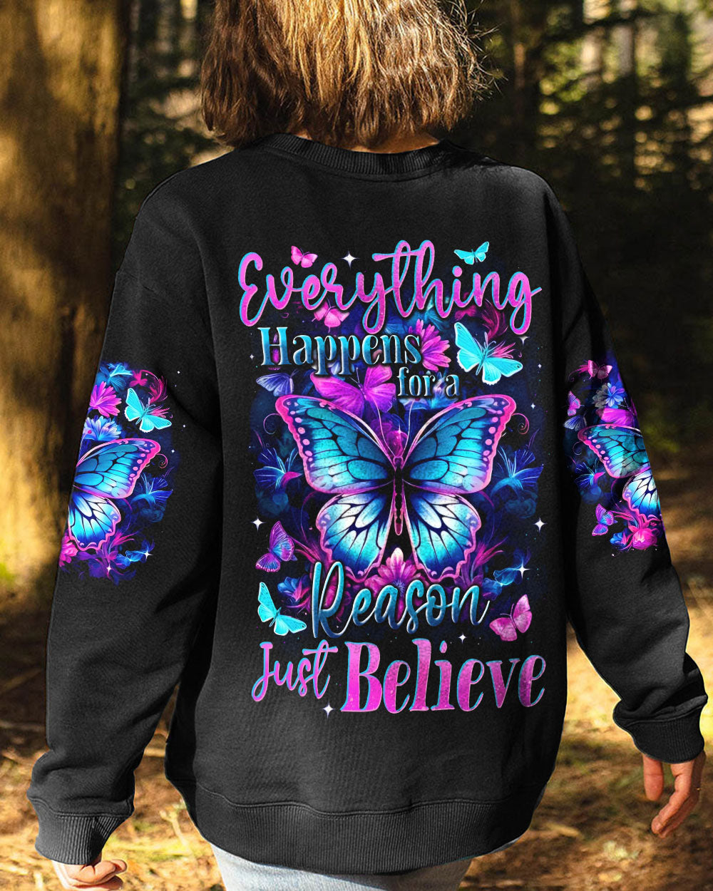JUST BELIEVE BUTTERFLY ALL OVER PRINT - TYTD1102252