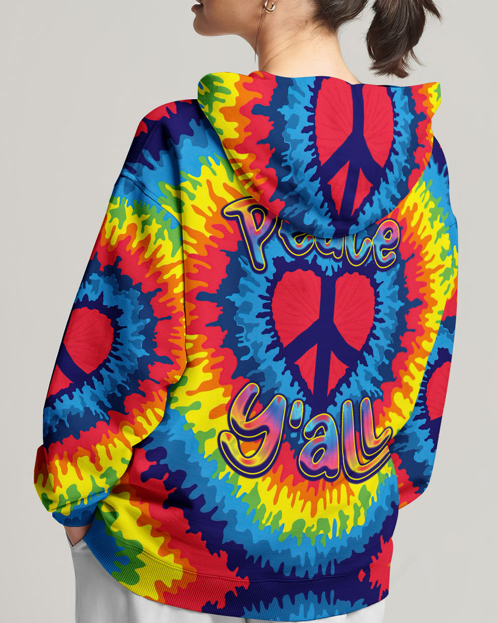 PEACE Y'ALL HEART TIE DYE ALL OVER PRINT - TYTD1107234