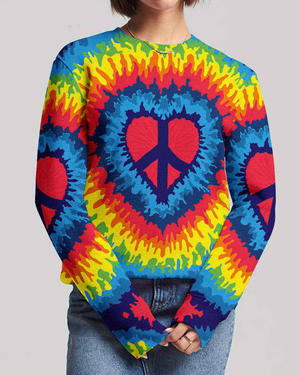 PEACE Y'ALL HEART TIE DYE ALL OVER PRINT - TYTD1107234