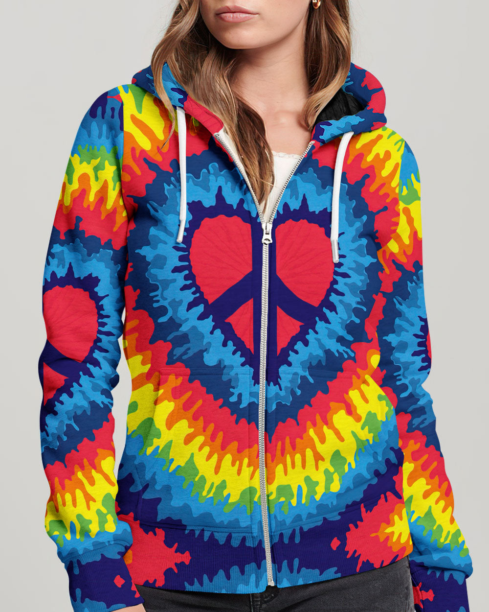 PEACE Y'ALL HEART TIE DYE ALL OVER PRINT - TYTD1107234