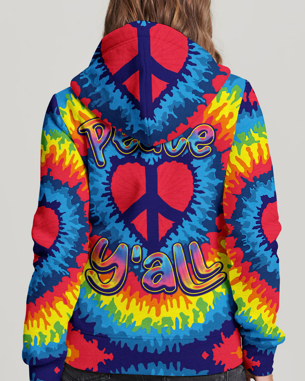 PEACE Y'ALL HEART TIE DYE ALL OVER PRINT - TYTD1107234