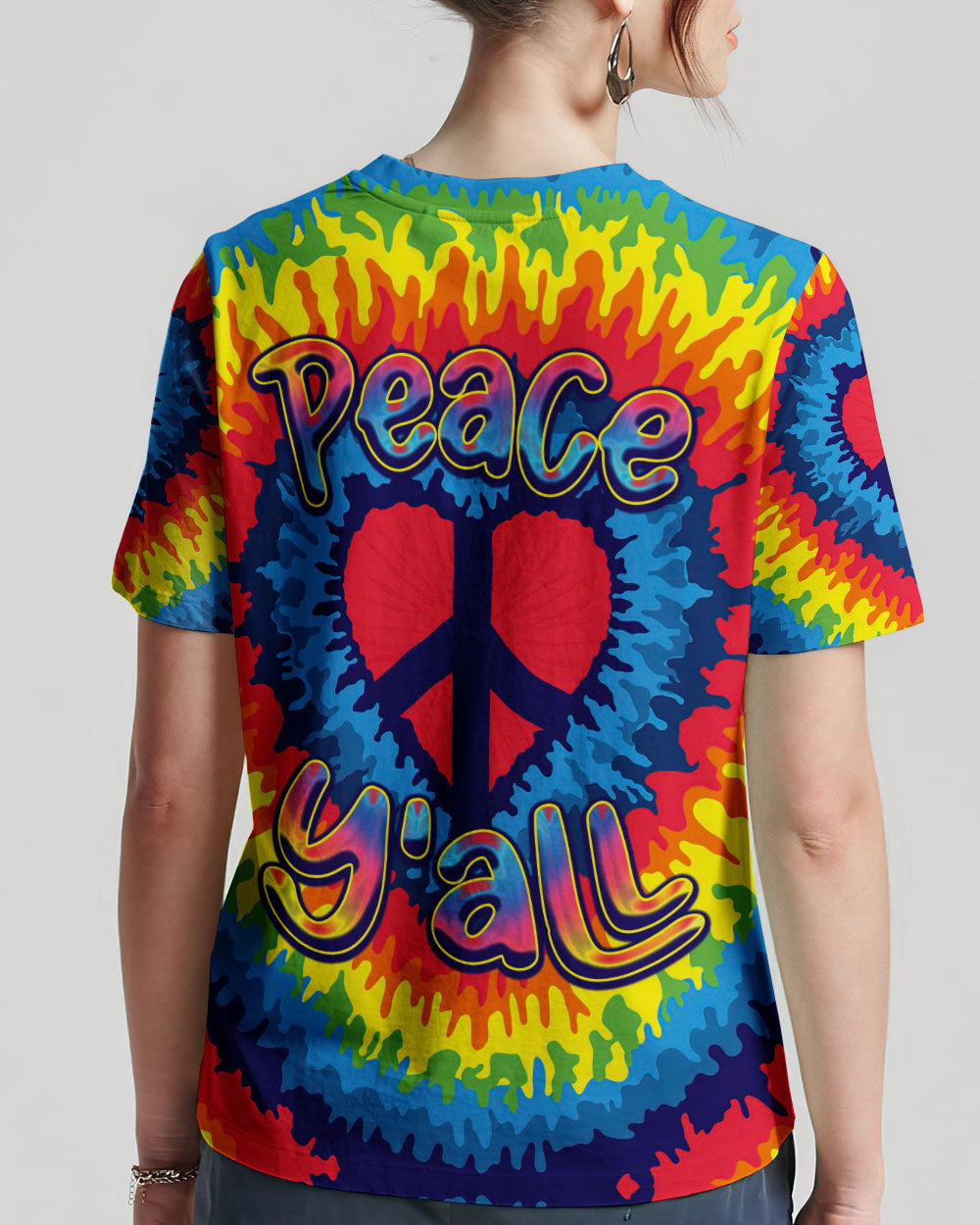 PEACE Y'ALL HEART TIE DYE ALL OVER PRINT - TYTD1107234