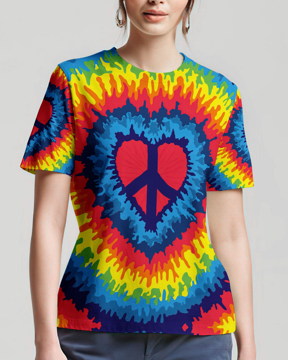 PEACE Y'ALL HEART TIE DYE ALL OVER PRINT - TYTD1107234