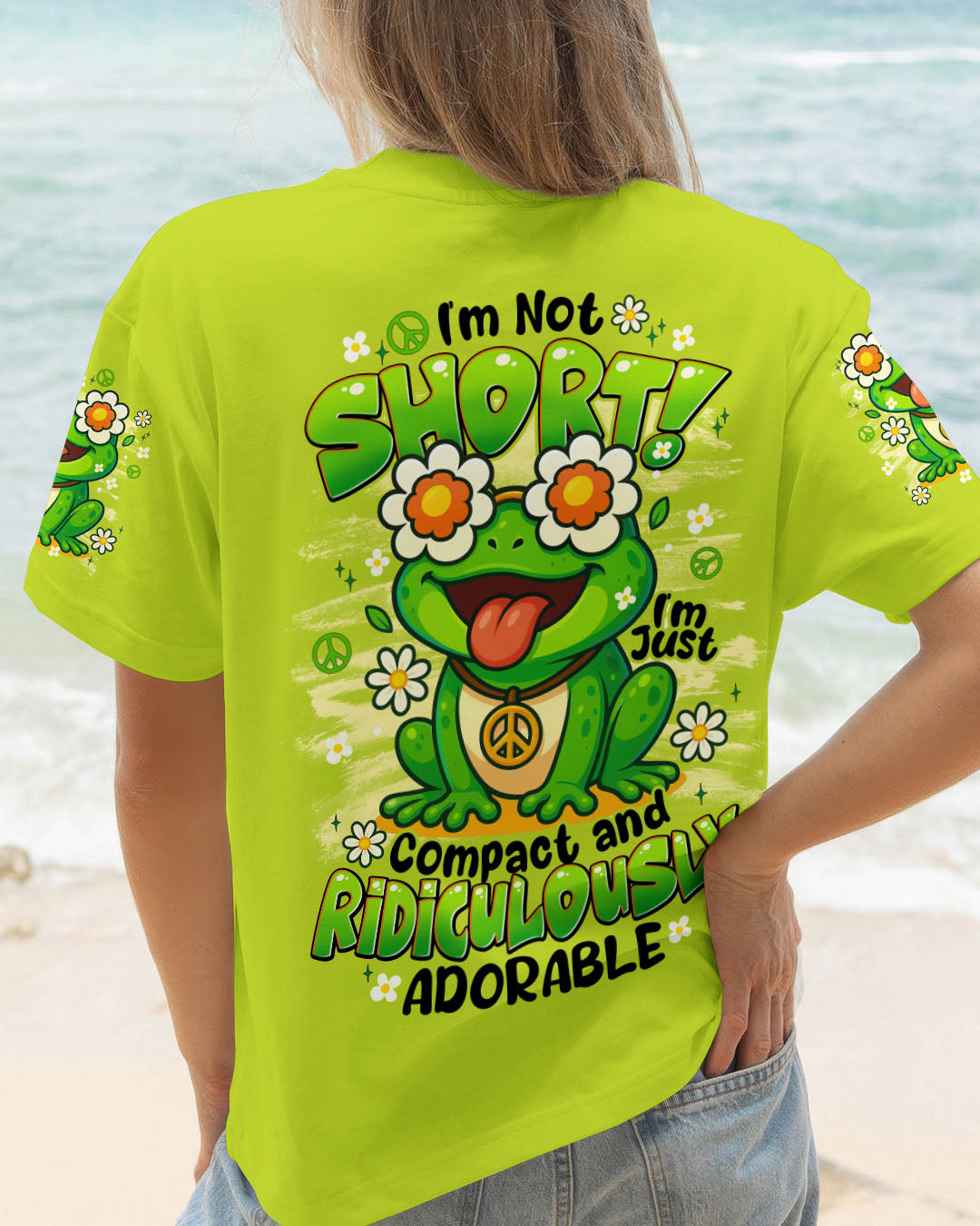 I'M NOT SHORT HIPPIE FROG ALL OVER PRINT - TYTD1108251