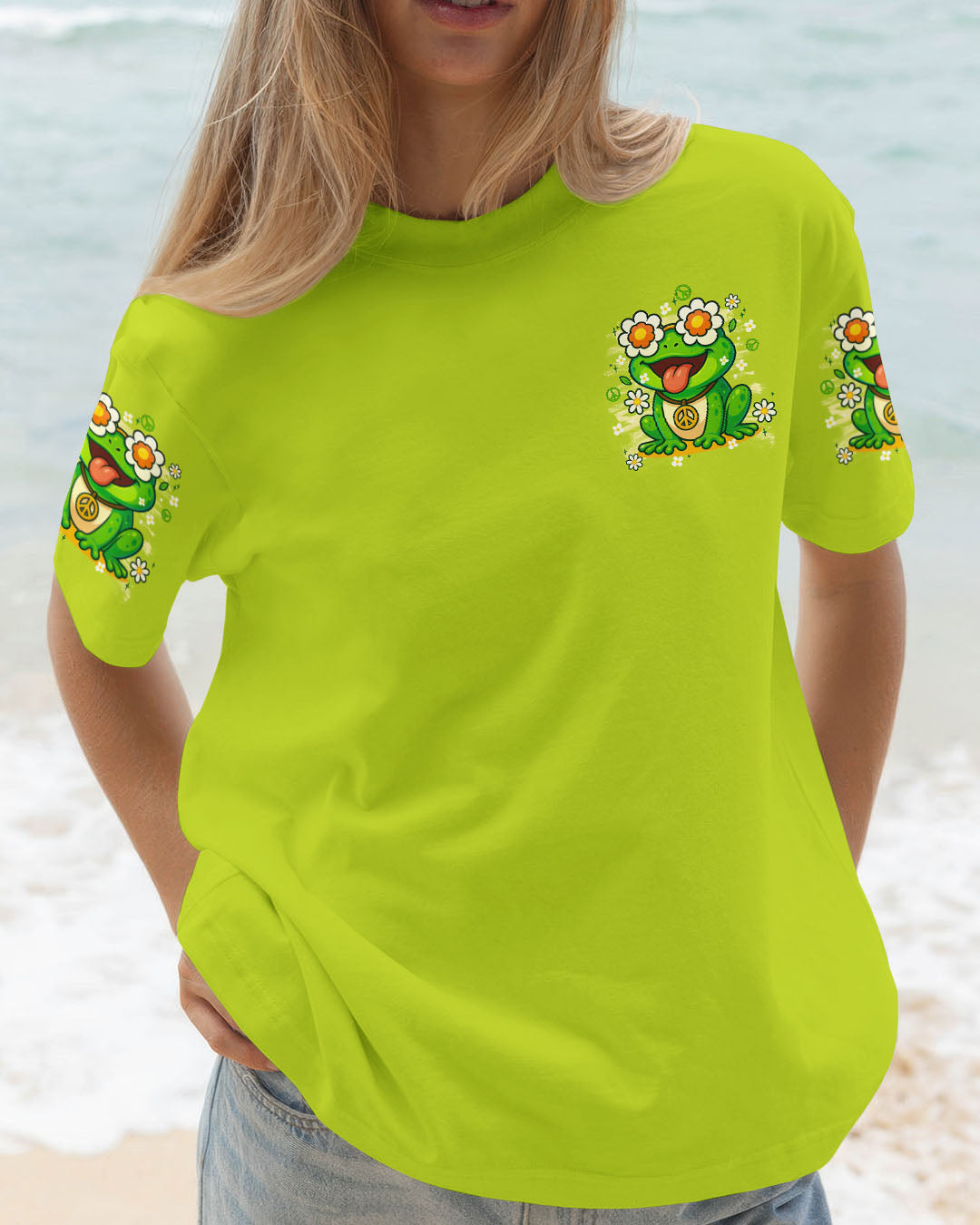 I'M NOT SHORT HIPPIE FROG ALL OVER PRINT - TYTD1108251