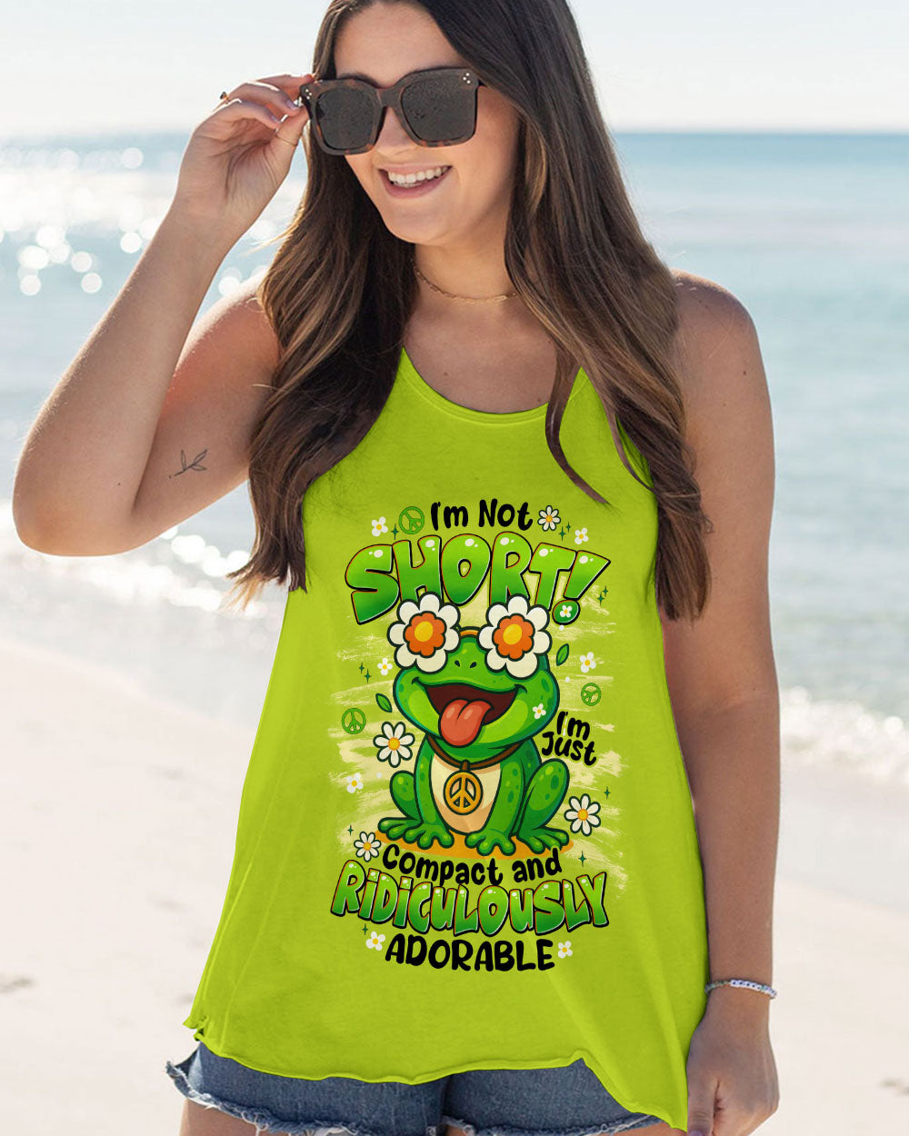 I'M NOT SHORT HIPPIE FROG ALL OVER PRINT - TYTD1108251