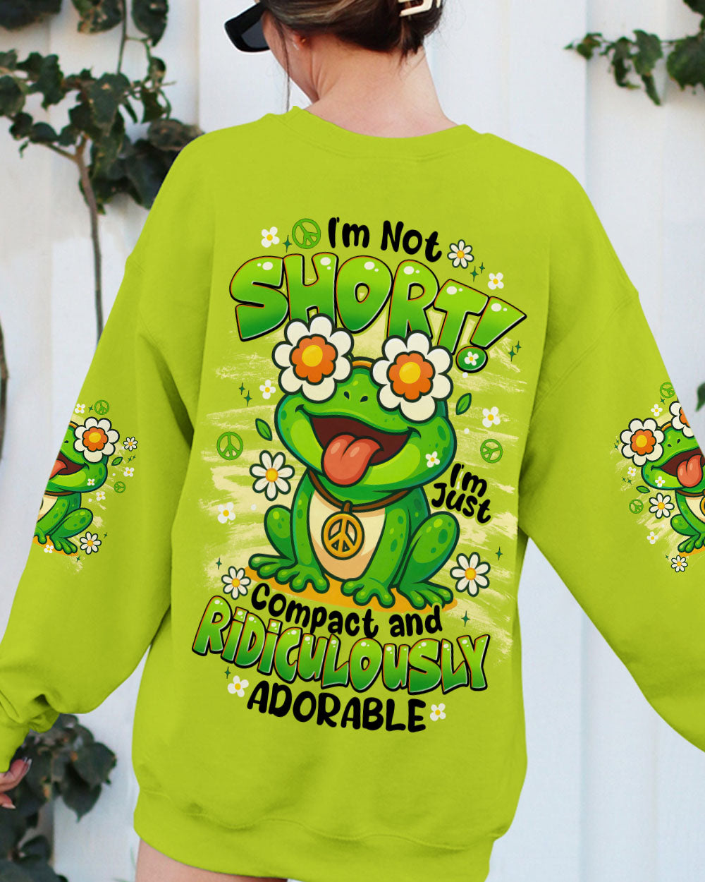 I'M NOT SHORT HIPPIE FROG ALL OVER PRINT - TYTD1108251