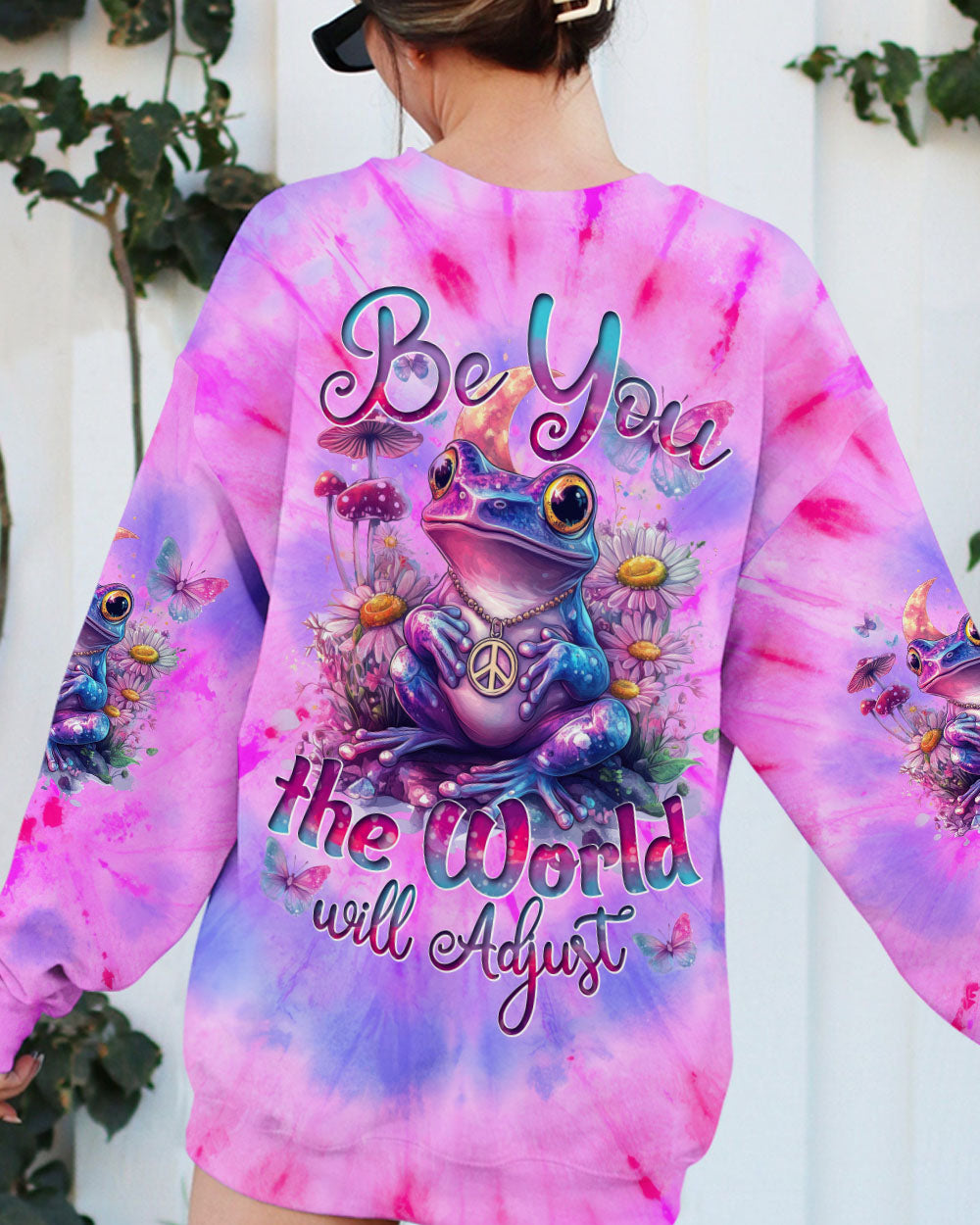 BE YOU THE WORLD WILL ADJUST FROG TIE DYE ALL OVER PRINT - TYTD1301252