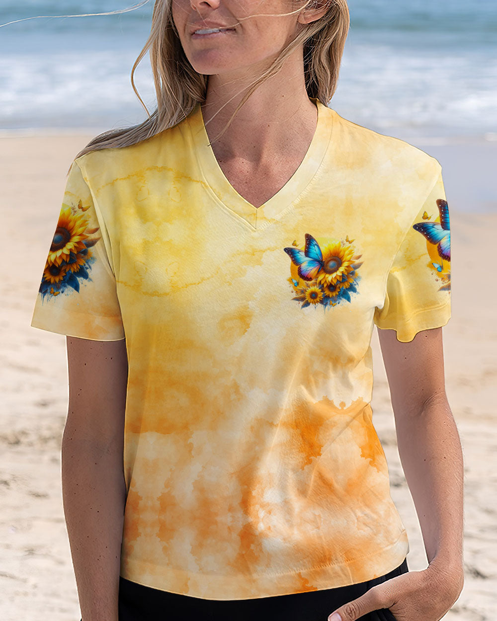 BE THE SUNSHINE BUTTERFLY SUNFLOWERS ALL OVER PRINT - TYTD1401252