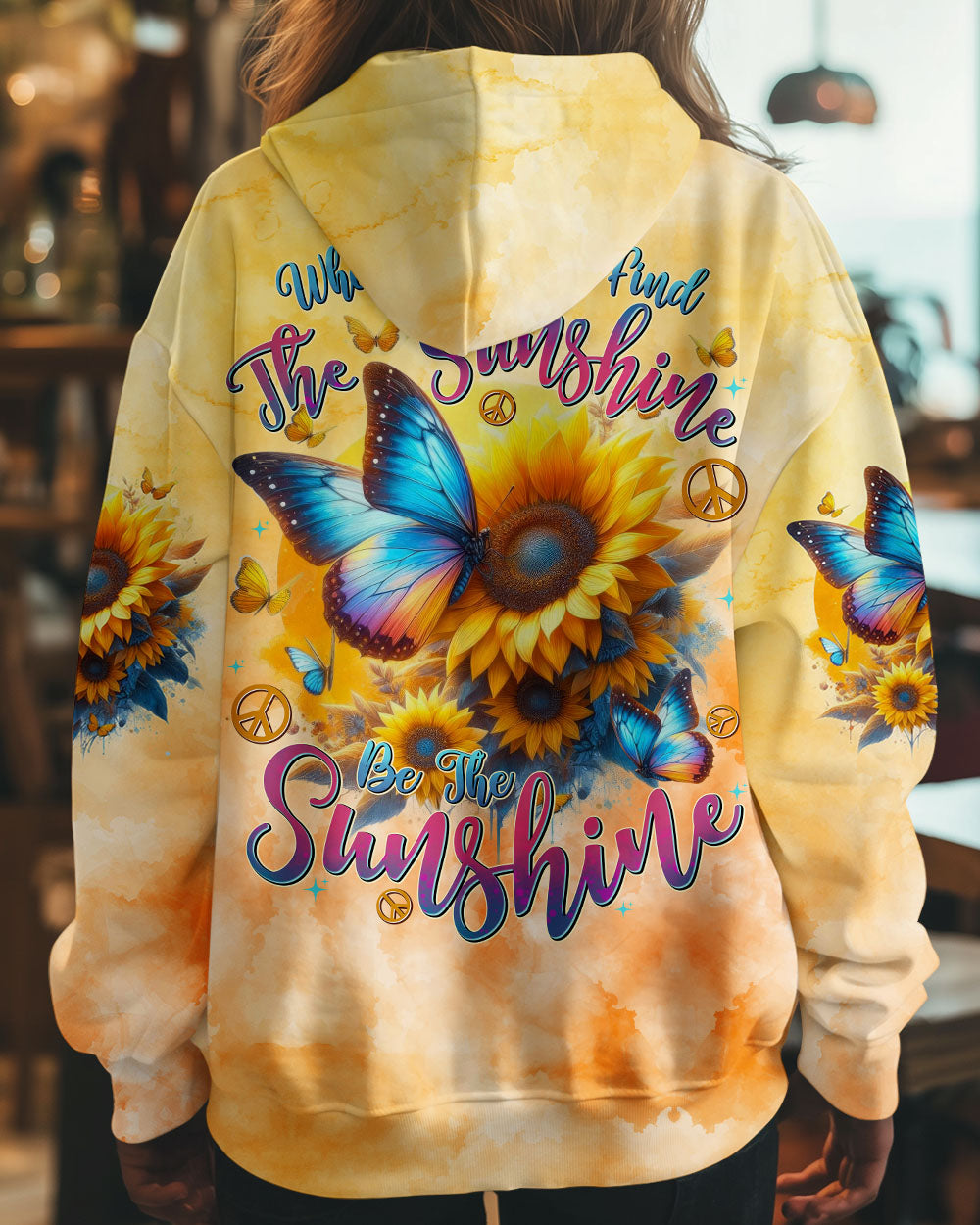 BE THE SUNSHINE BUTTERFLY SUNFLOWERS ALL OVER PRINT - TYTD1401252