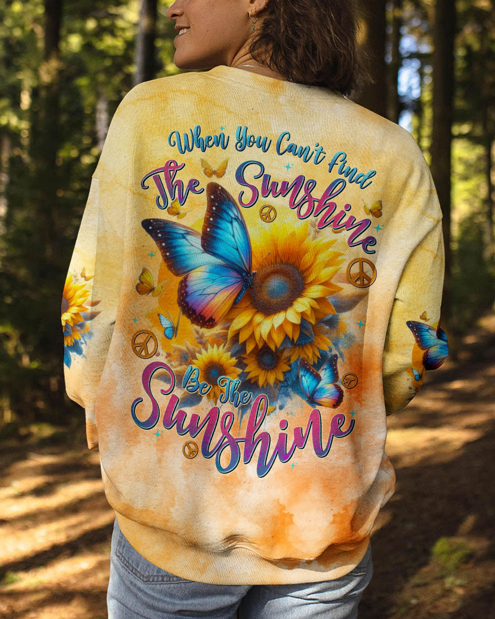 BE THE SUNSHINE BUTTERFLY SUNFLOWERS ALL OVER PRINT - TYTD1401252