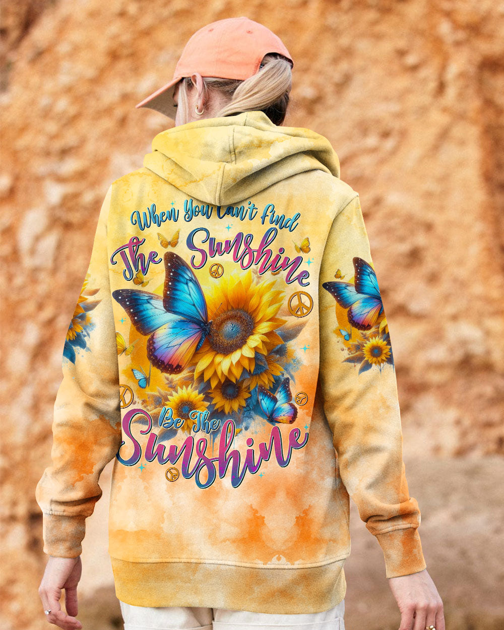 BE THE SUNSHINE BUTTERFLY SUNFLOWERS ALL OVER PRINT - TYTD1401252
