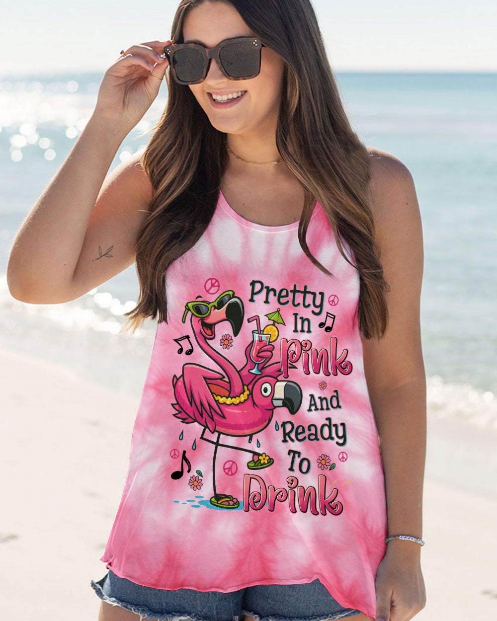 PRETTY IN PINK FLAMINGO ALL OVER PRINT - TYTD1504252