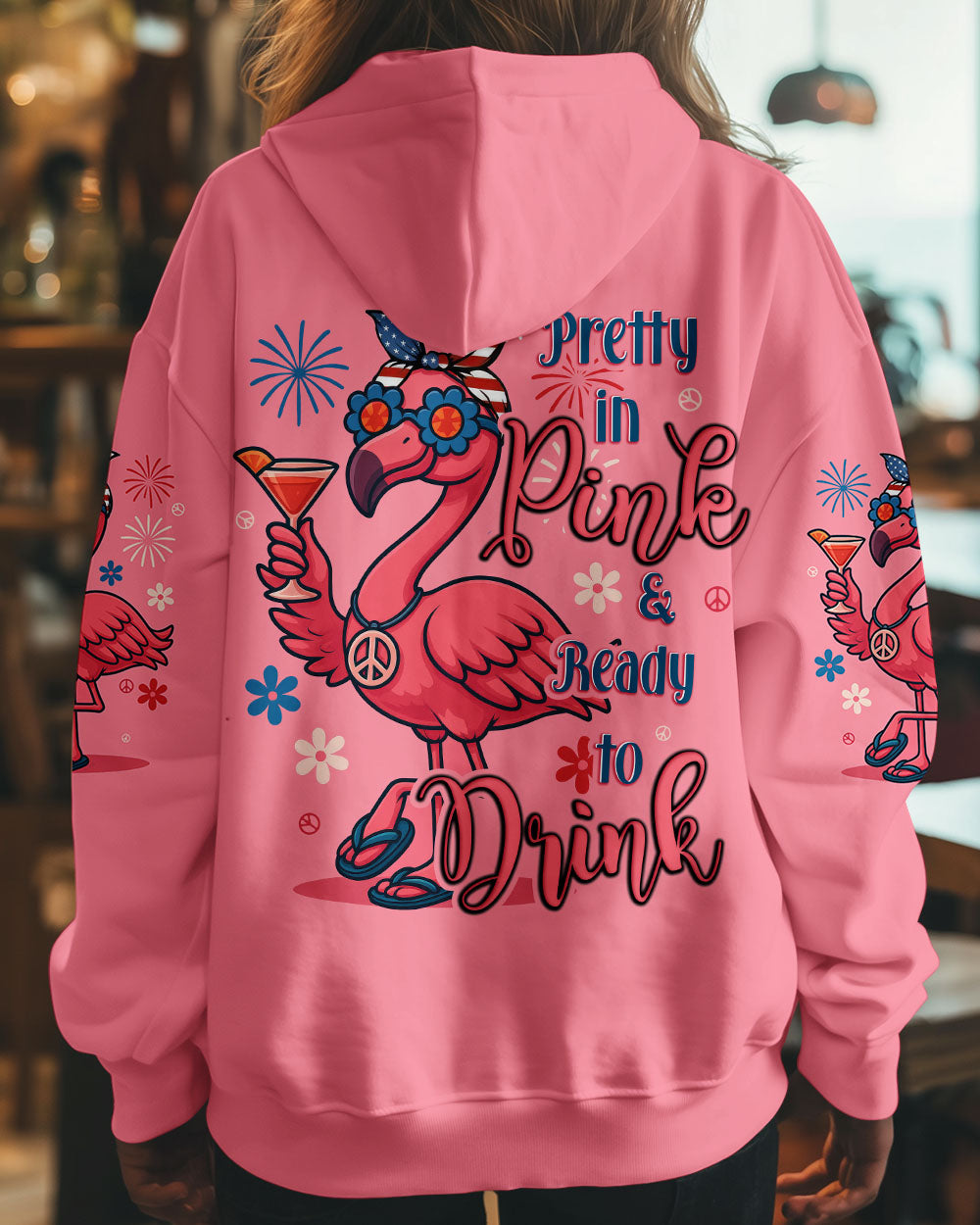 PRETTY IN PINK FLAMINGO ALL OVER PRINT - TYTD1505253