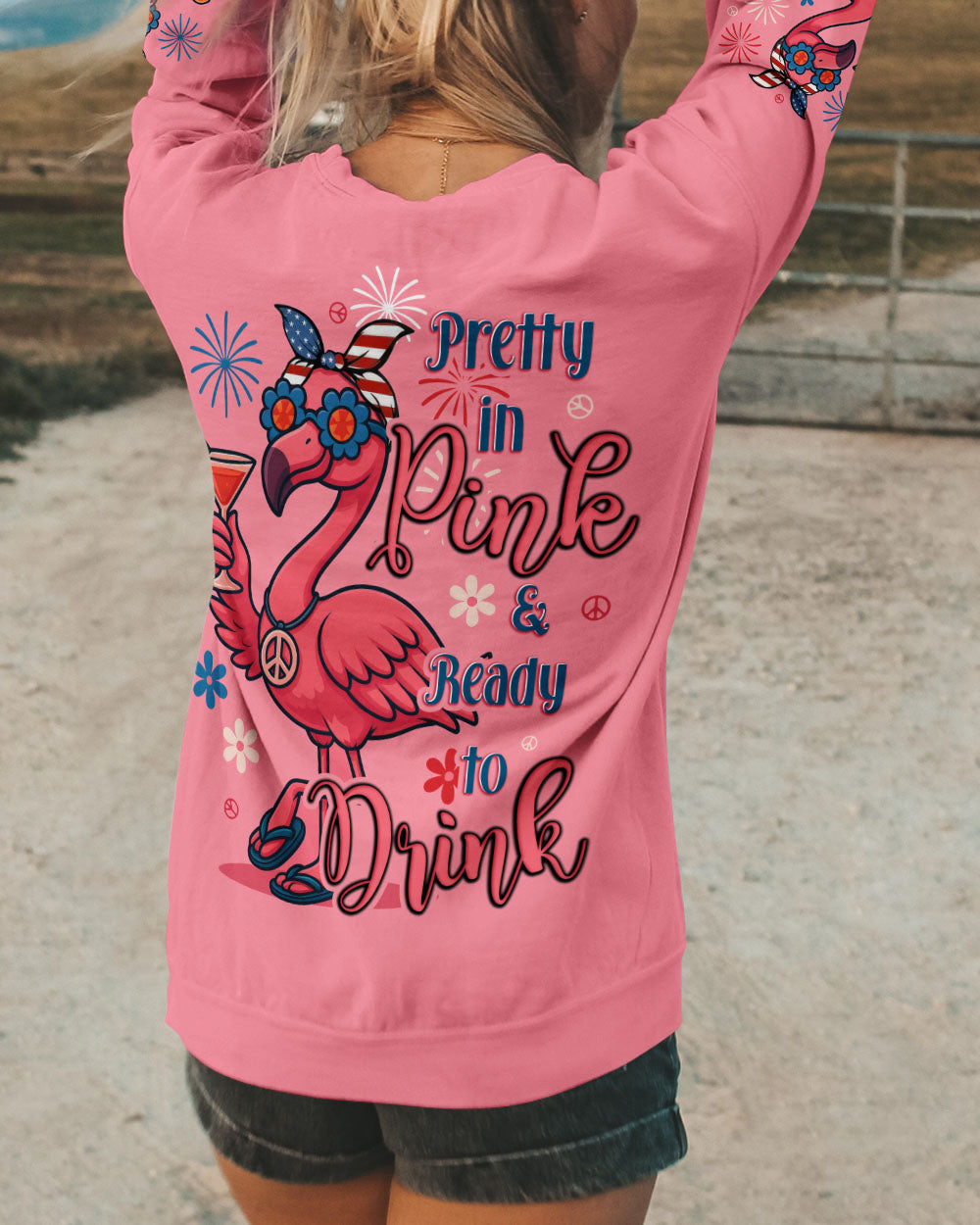 PRETTY IN PINK FLAMINGO ALL OVER PRINT - TYTD1505253