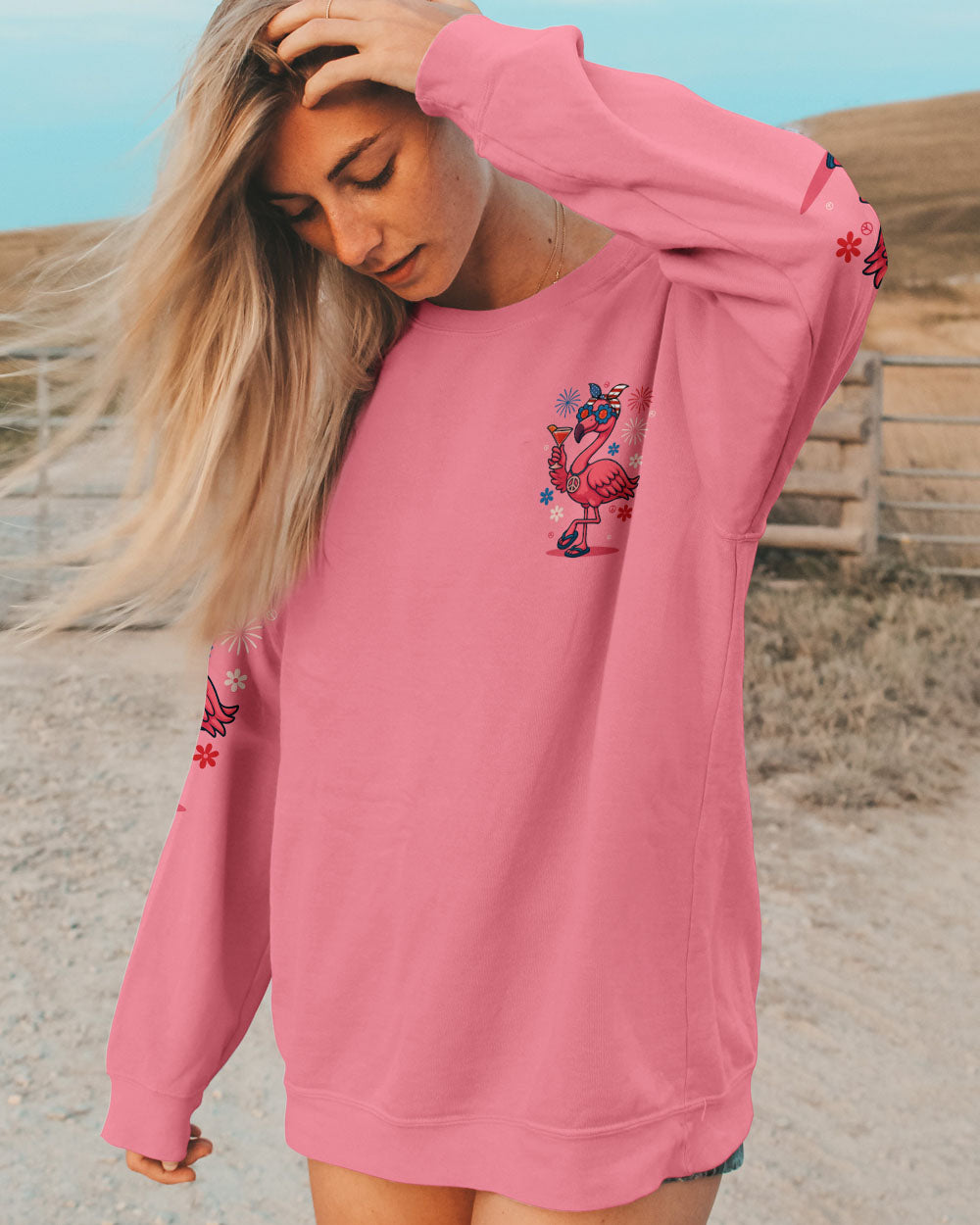 PRETTY IN PINK FLAMINGO ALL OVER PRINT - TYTD1505253