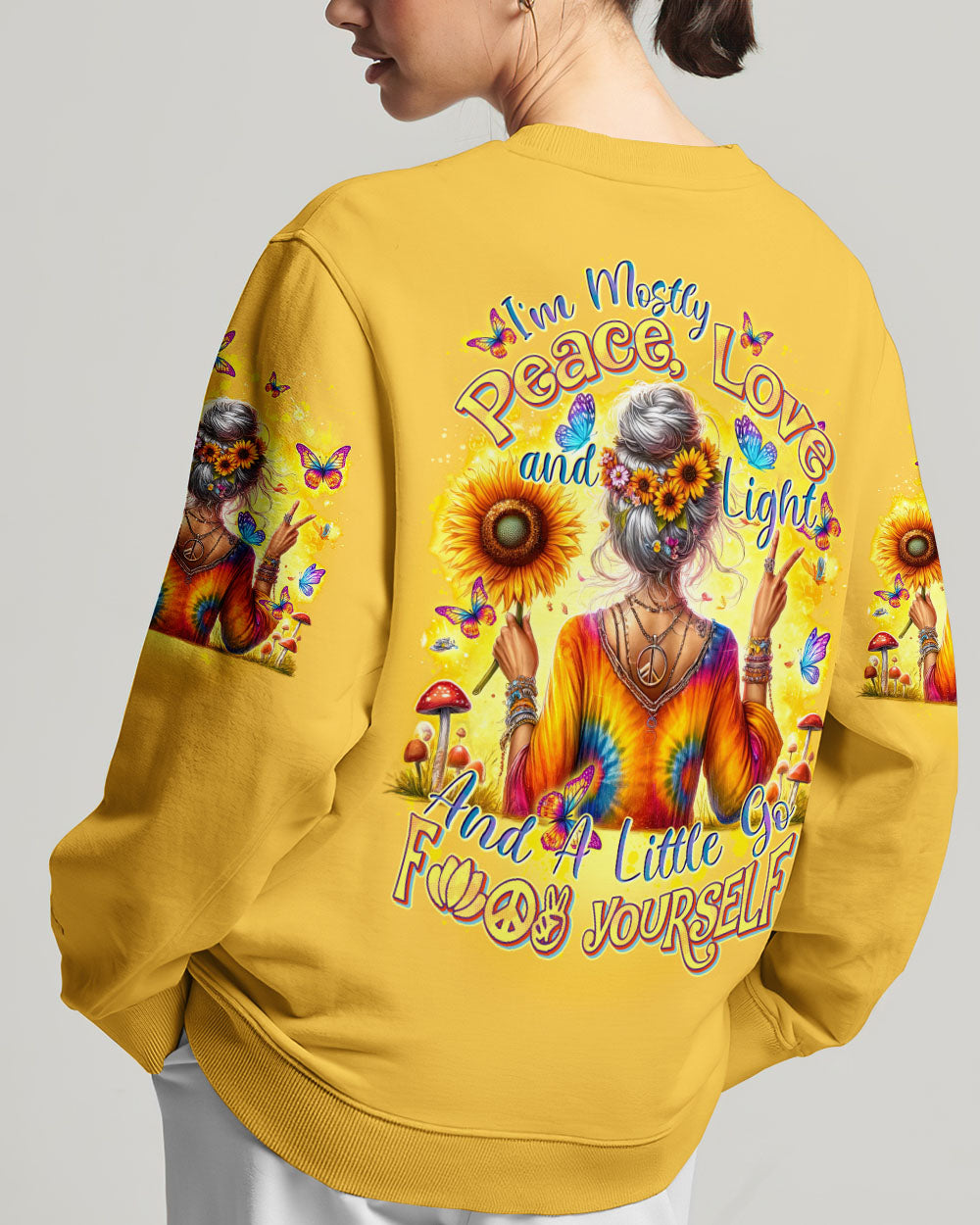 PEACE LOVE AND LIGHT TIE DYE ALL OVER PRINT - TYTD1605242