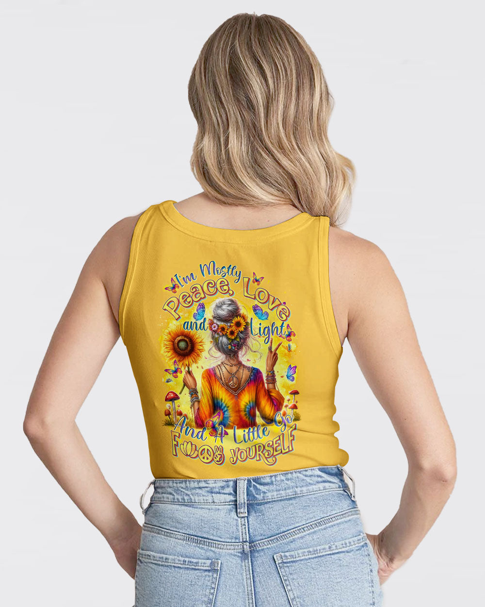 PEACE LOVE AND LIGHT TIE DYE ALL OVER PRINT - TYTD1605242