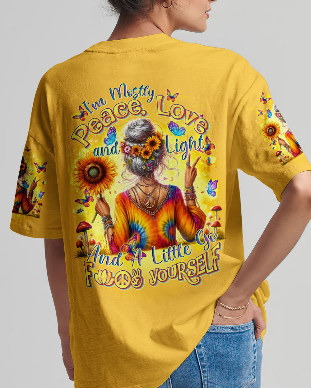 PEACE LOVE AND LIGHT TIE DYE ALL OVER PRINT - TYTD1605242