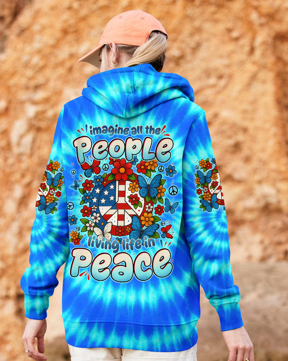 IMAGINE ALL THE PEOPLE LIVING LIFE IN PEACE TIE DYE ALL OVER PRINT - TYTD1605252