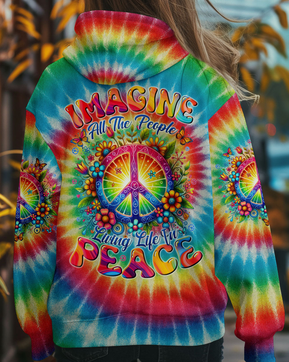 IMAGINE ALL THE PEOPLE LIVING LIFE IN PEACE TIE DYE ALL OVER PRINT - TYTD1704253
