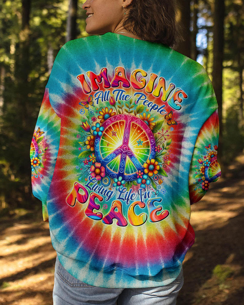 IMAGINE ALL THE PEOPLE LIVING LIFE IN PEACE TIE DYE ALL OVER PRINT - TYTD1704253