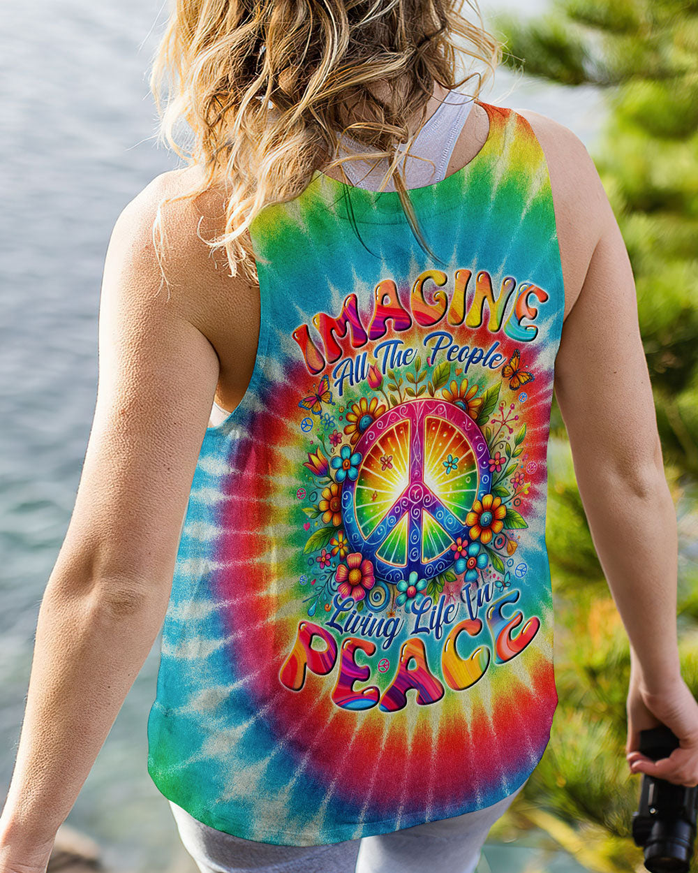 IMAGINE ALL THE PEOPLE LIVING LIFE IN PEACE TIE DYE ALL OVER PRINT - TYTD1704253