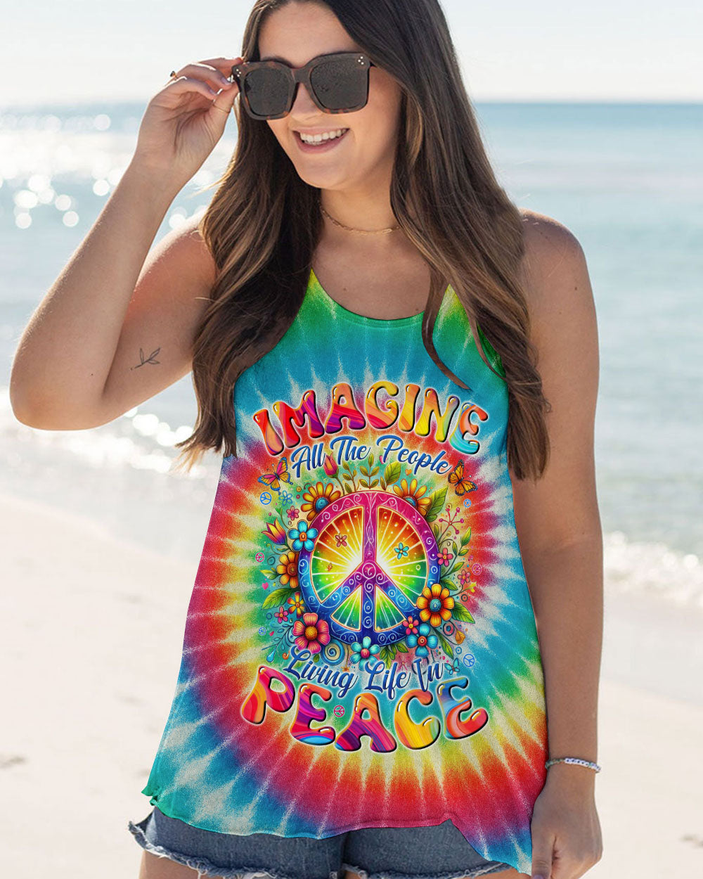 IMAGINE ALL THE PEOPLE LIVING LIFE IN PEACE TIE DYE ALL OVER PRINT - TYTD1704253