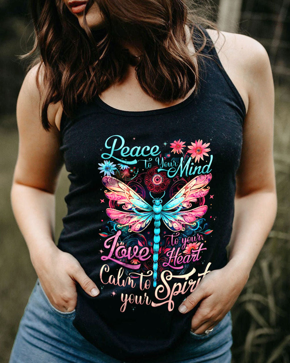 PEACE TO YOUR MIND DRAGONFLY ALL OVER PRINT - TYTD1710232