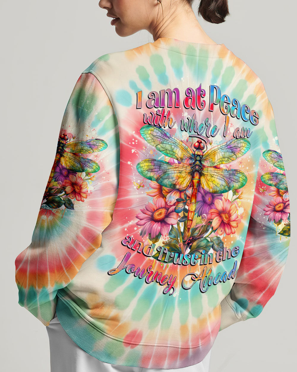 I AM AT PEACE DRAGONFLY TIE DYE ALL OVER PRINT - TYTD1803241