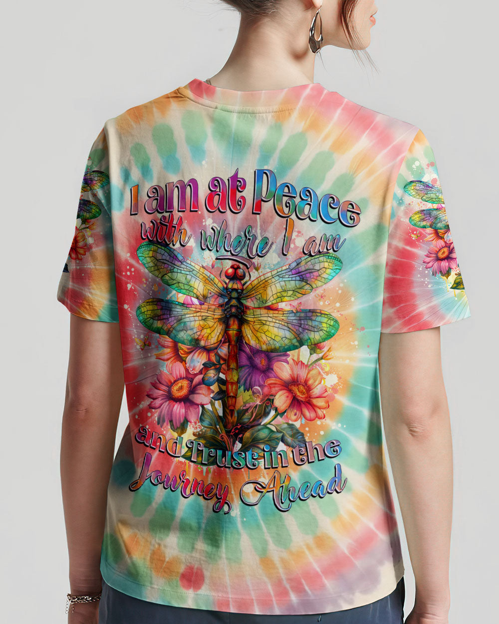 I AM AT PEACE DRAGONFLY TIE DYE ALL OVER PRINT - TYTD1803241