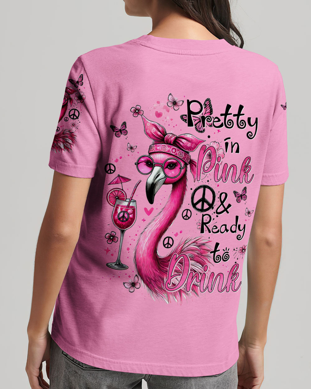 PRETTY IN PINK FLAMINGO ALL OVER PRINT - TYTD1806243
