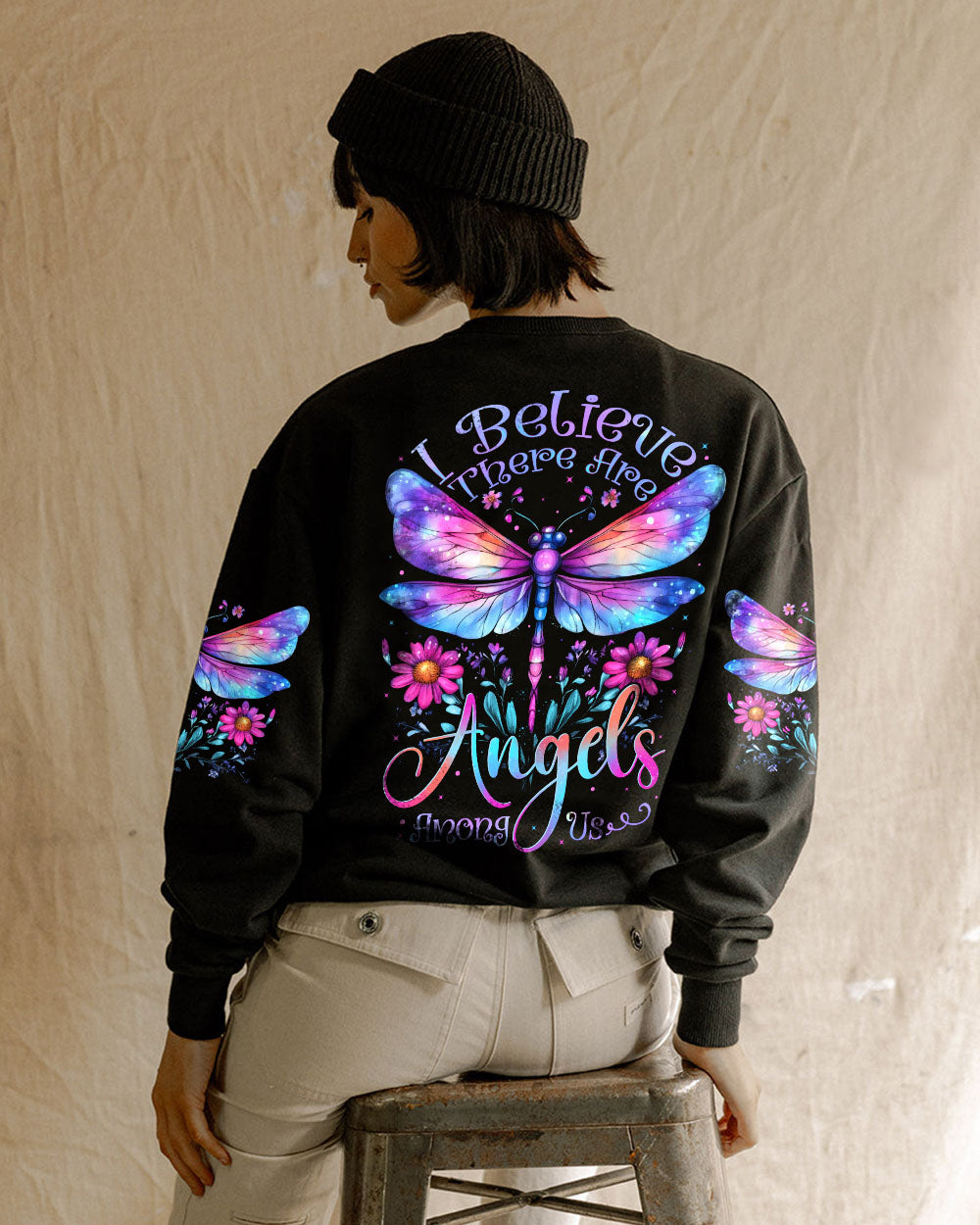 I BELIEVE THERE ARE ANGELS AMONG US DRAGONFLY ALL OVER PRINT - TYTD1902251