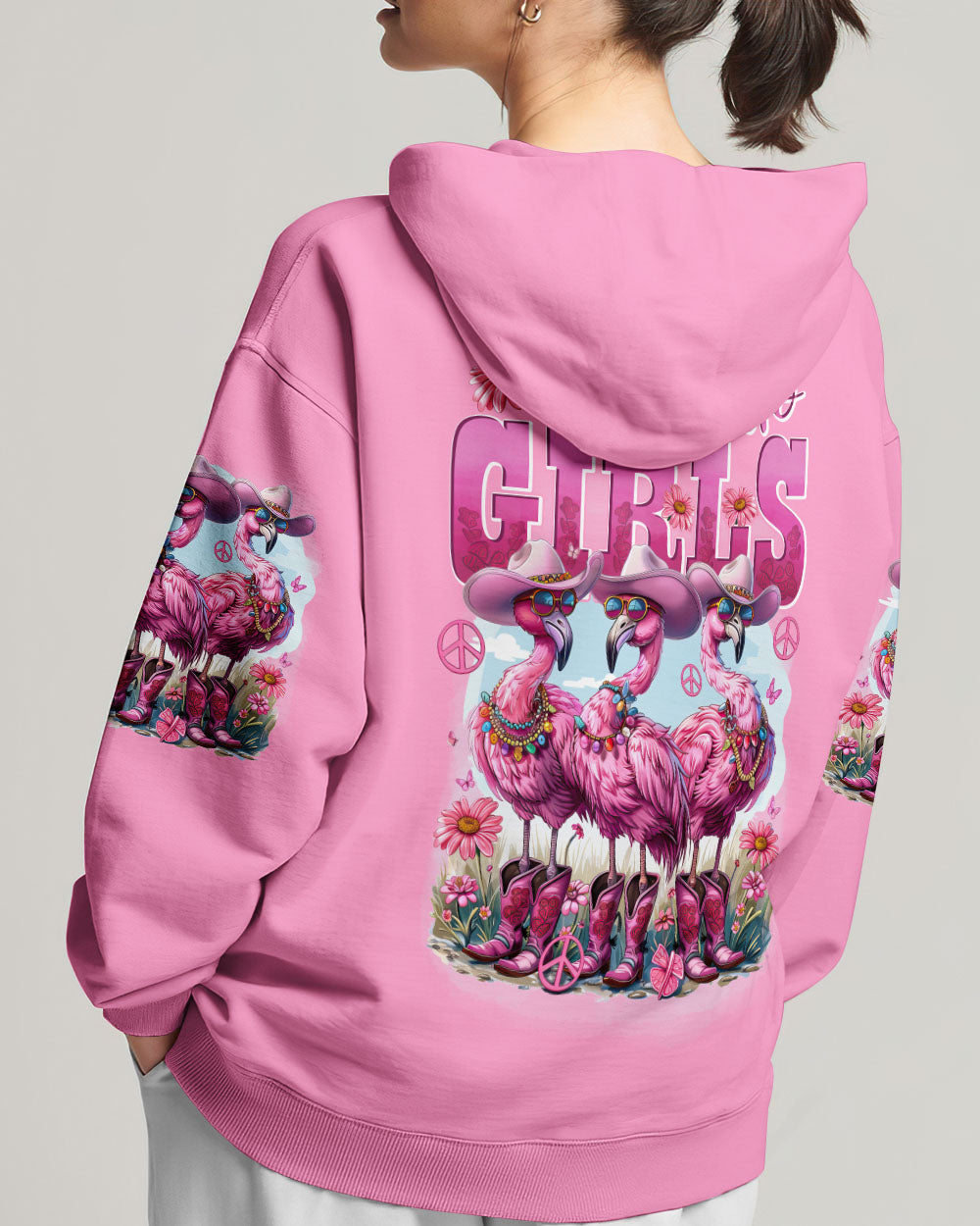 LET'S GO GIRLS FLAMINGO COWBOY ALL OVER PRINT - TYTD1904245