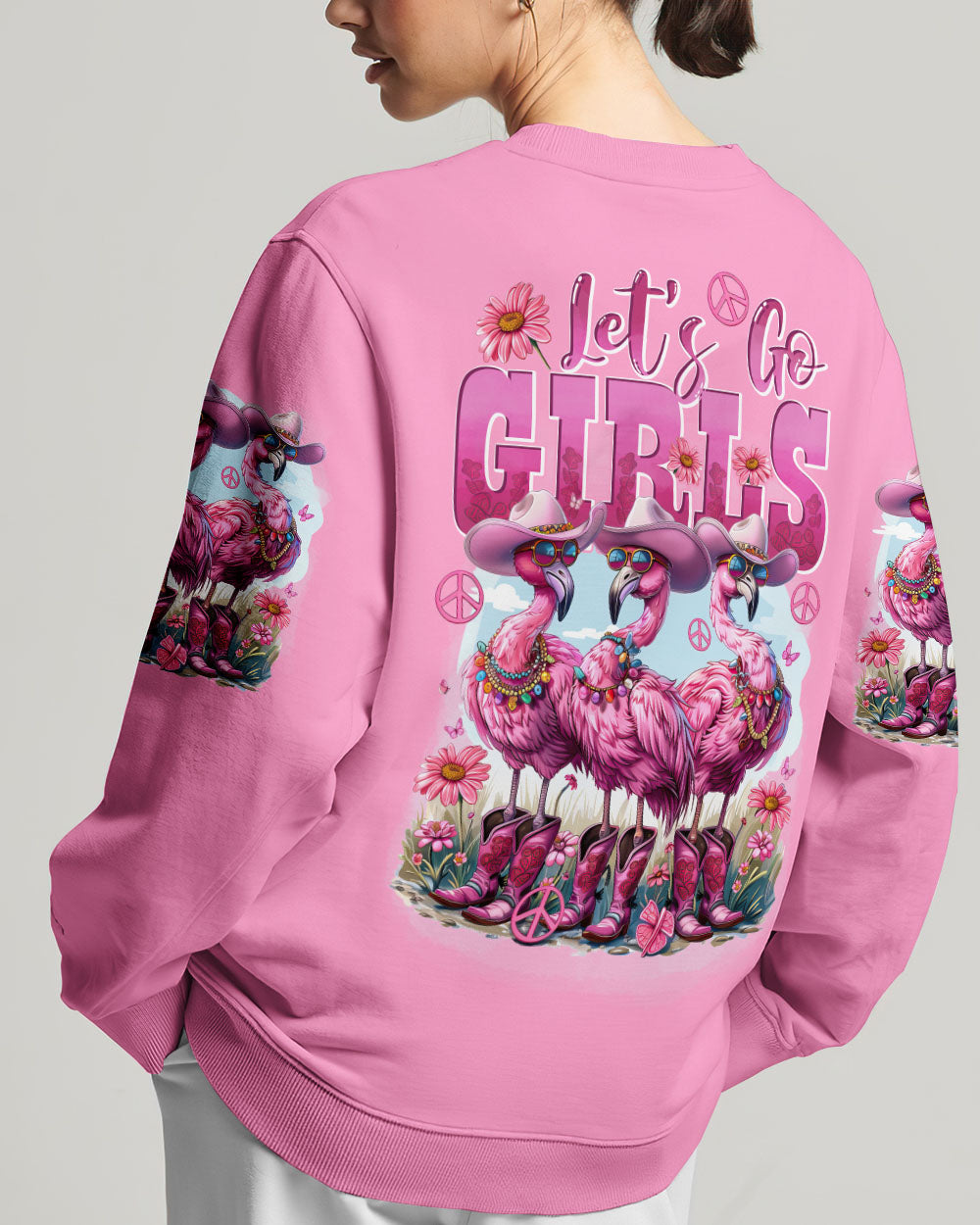 LET'S GO GIRLS FLAMINGO COWBOY ALL OVER PRINT - TYTD1904245