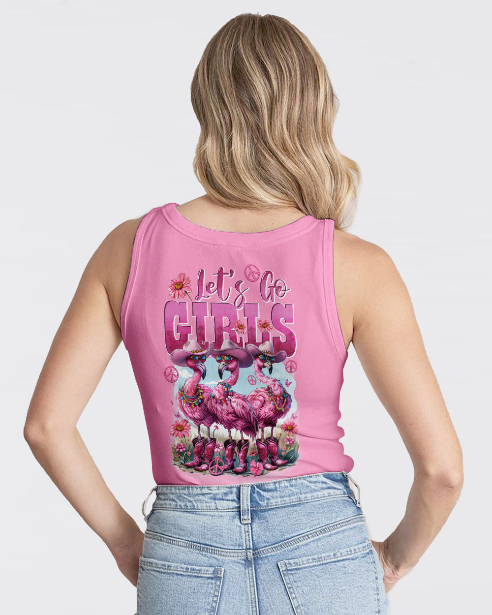 LET'S GO GIRLS FLAMINGO COWBOY ALL OVER PRINT - TYTD1904245