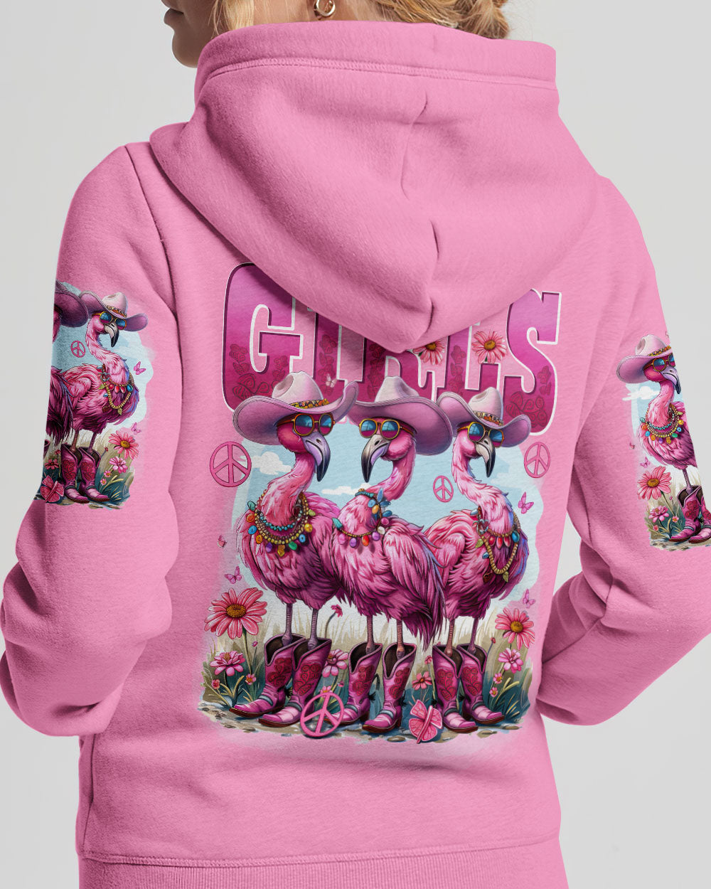 LET'S GO GIRLS FLAMINGO COWBOY ALL OVER PRINT - TYTD1904245