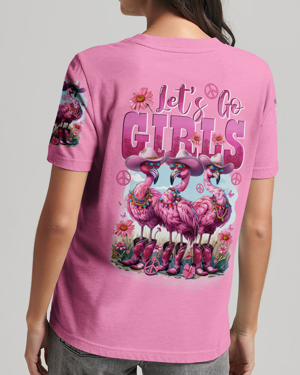 LET'S GO GIRLS FLAMINGO COWBOY ALL OVER PRINT - TYTD1904245