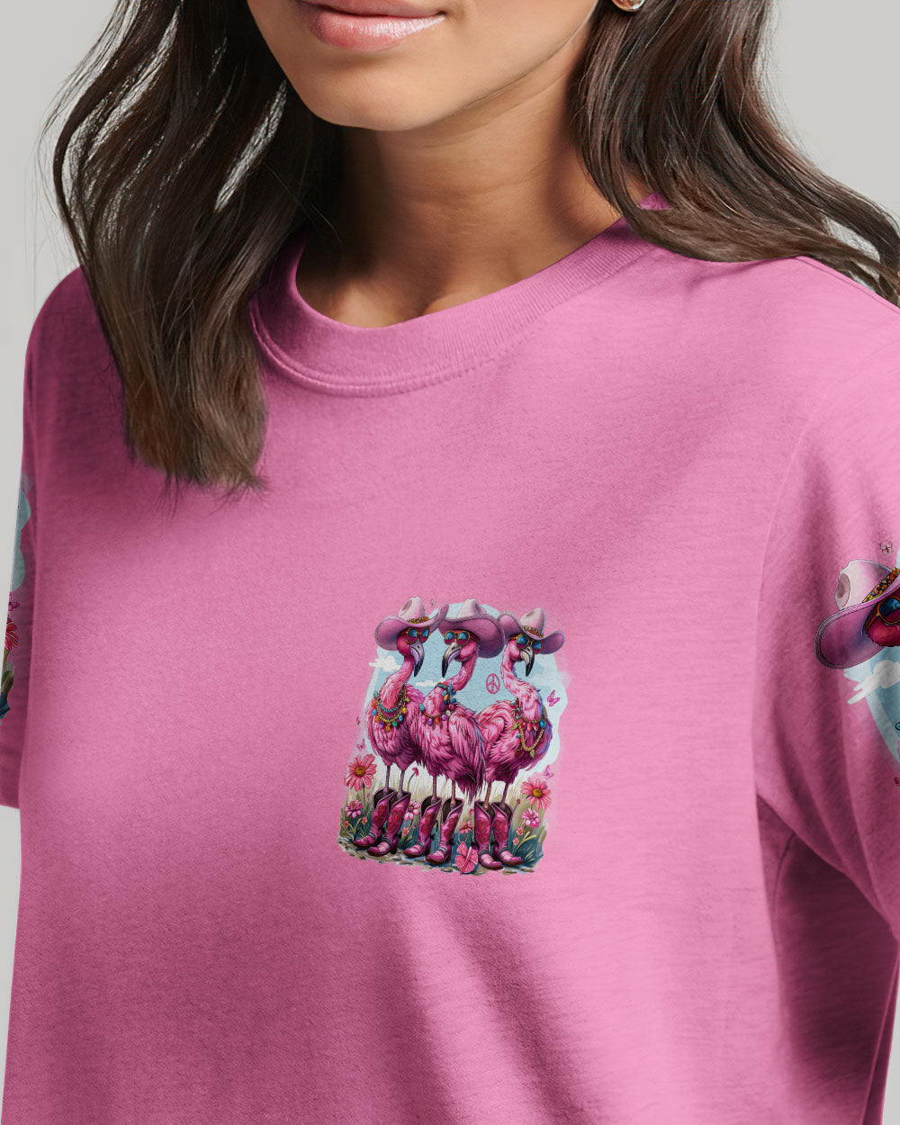 LET'S GO GIRLS FLAMINGO COWBOY ALL OVER PRINT - TYTD1904245