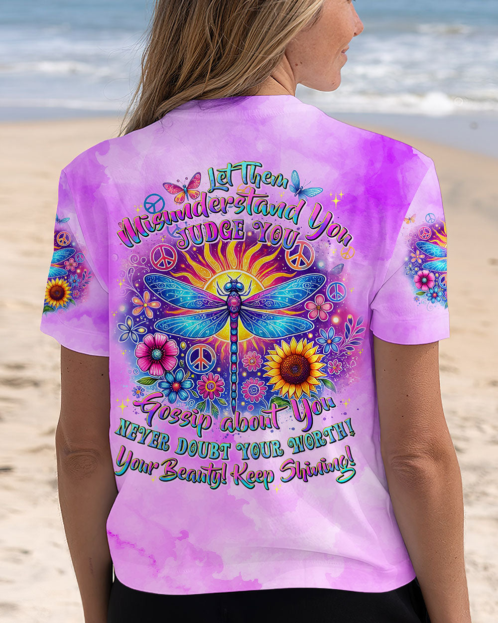NEVER DOUBT YOUR WORTH DRAGONFLY ALL OVER PRINT - TYTD1907244